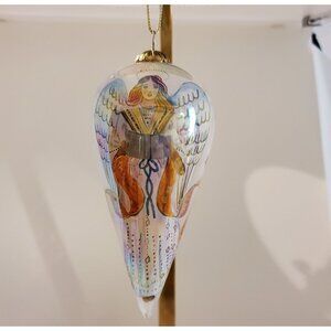 Vintage Li Bien Angel Glass Christmas Ornament Hand Painted 2002